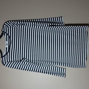 Julia Black and White Striped Long Sleeve Mini Dress